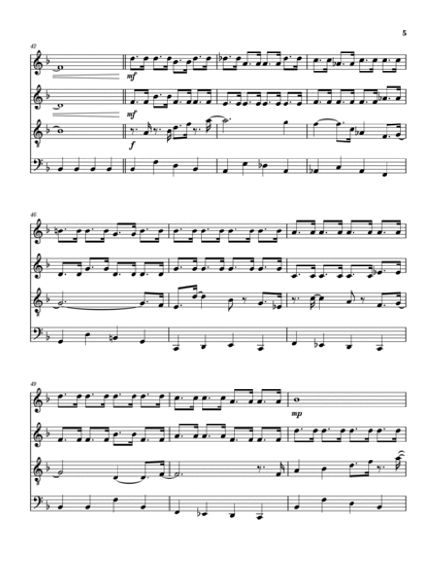 I'm Getting Sentimental Over You Saxophone Quartet scores gallery preview page 6