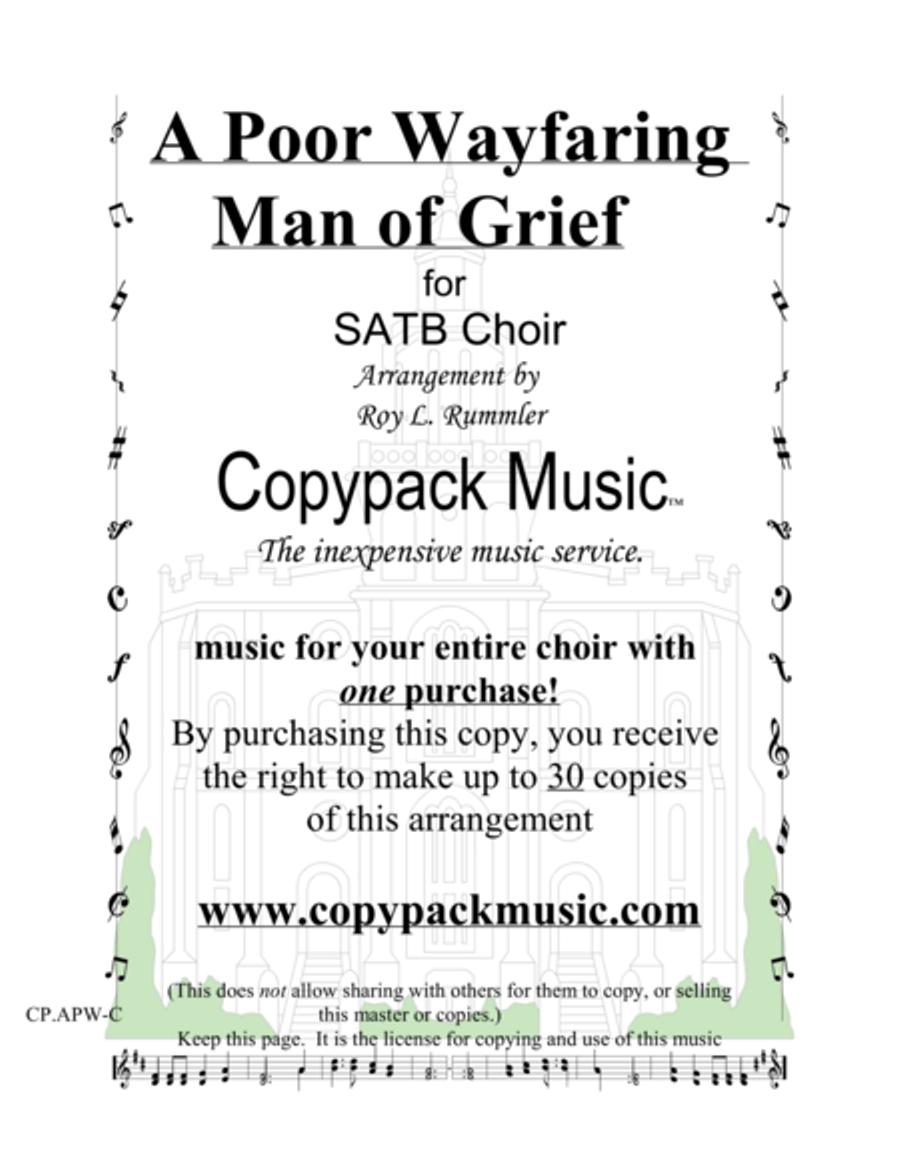 A POOR WAYFARING MAN OF GRIEF Choir scores gallery preview page 1