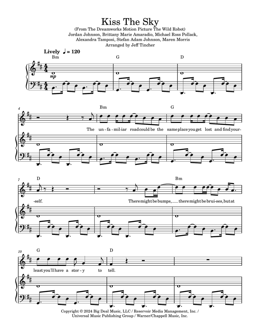 Kiss The Sky Piano, Vocal, Guitar scores gallery preview page 2