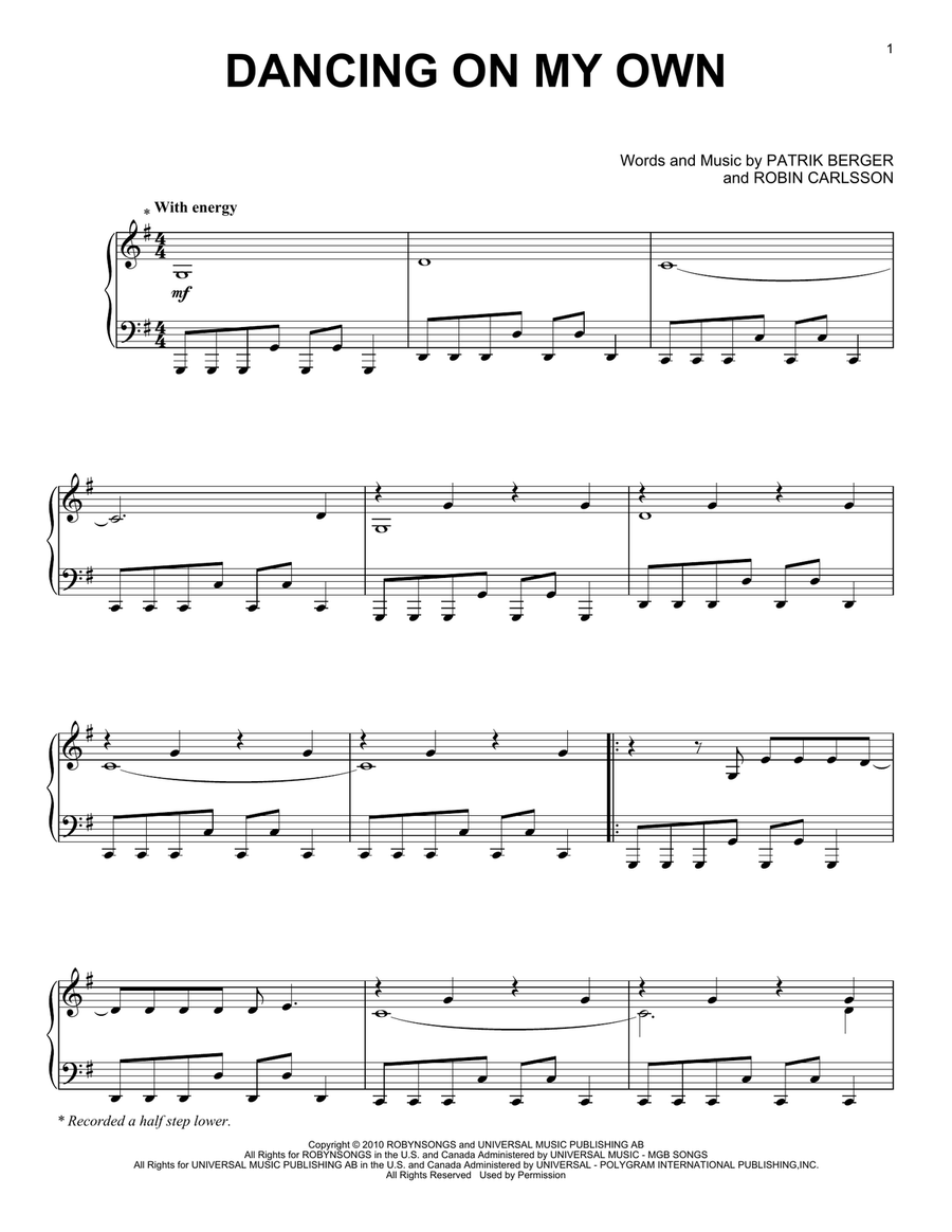 Dancing On My Own (from the Netflix series Bridgerton) Piano Solo scores gallery preview page 1