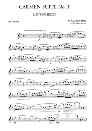 Book cover for Intermezzo from "Carmen Suite" for Clarinet Quartet