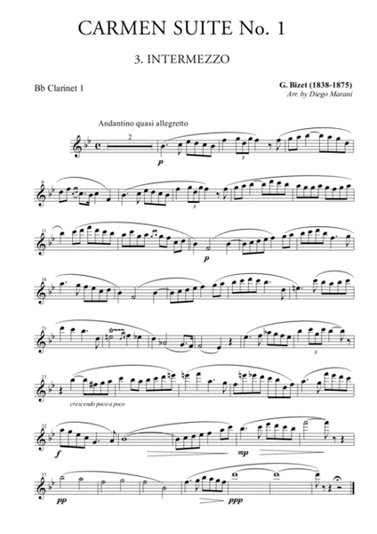 Intermezzo from "Carmen Suite" for Clarinet Quartet image number null