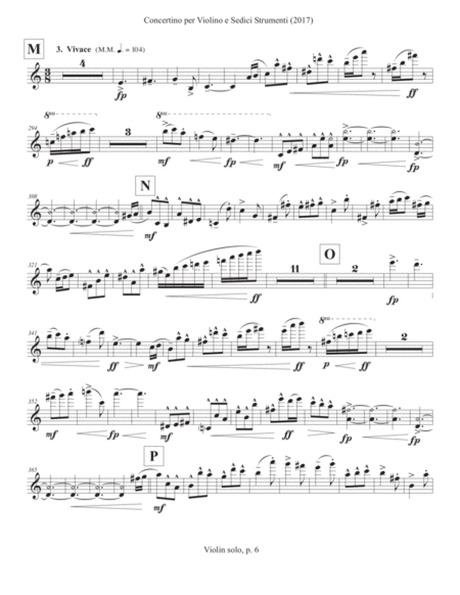Concertino per Violino e Sedici Strumenti (2017) violin solo