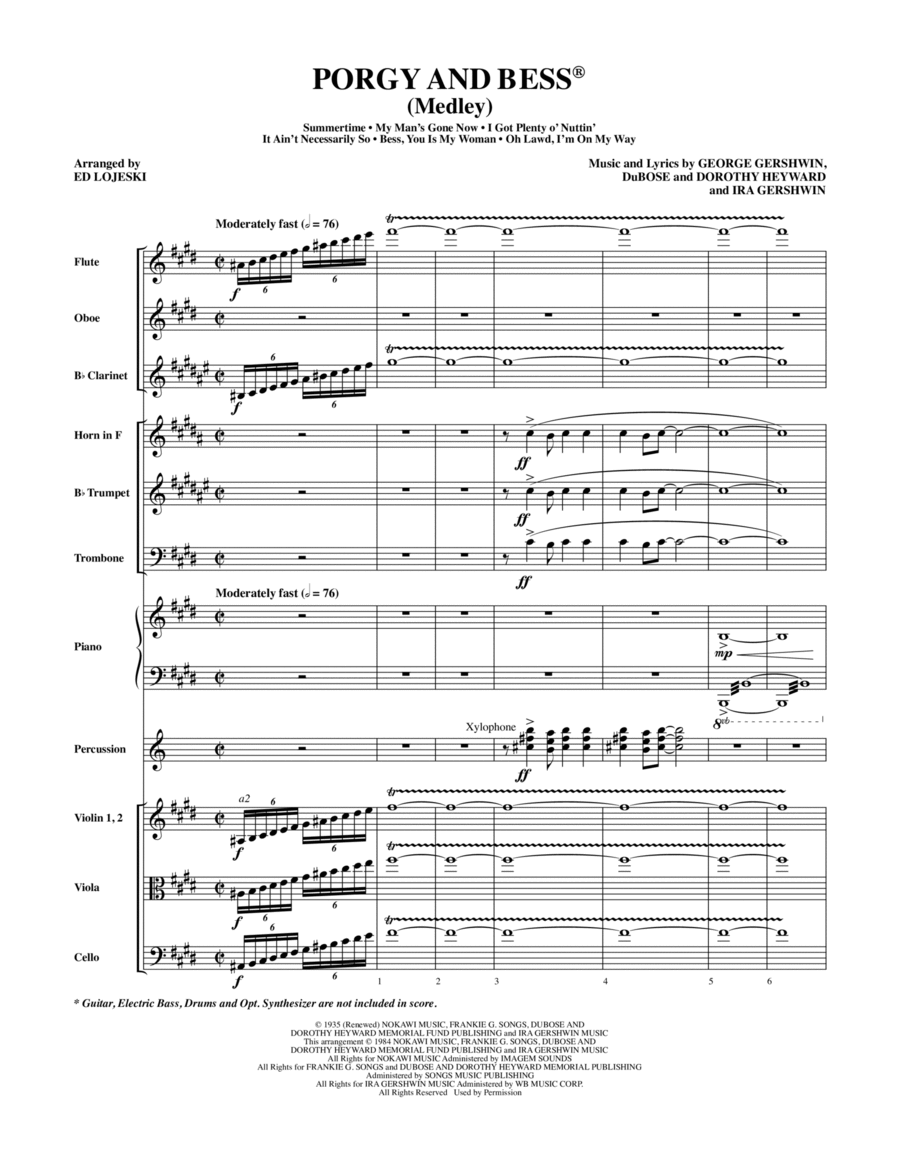 Porgy and Bess (Medley) - Full Score