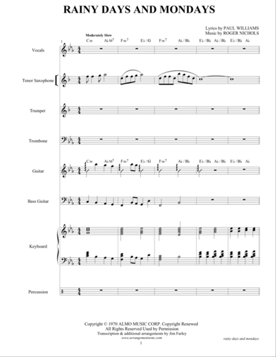 Rainy Days And Mondays Small Ensemble scores gallery preview page 3