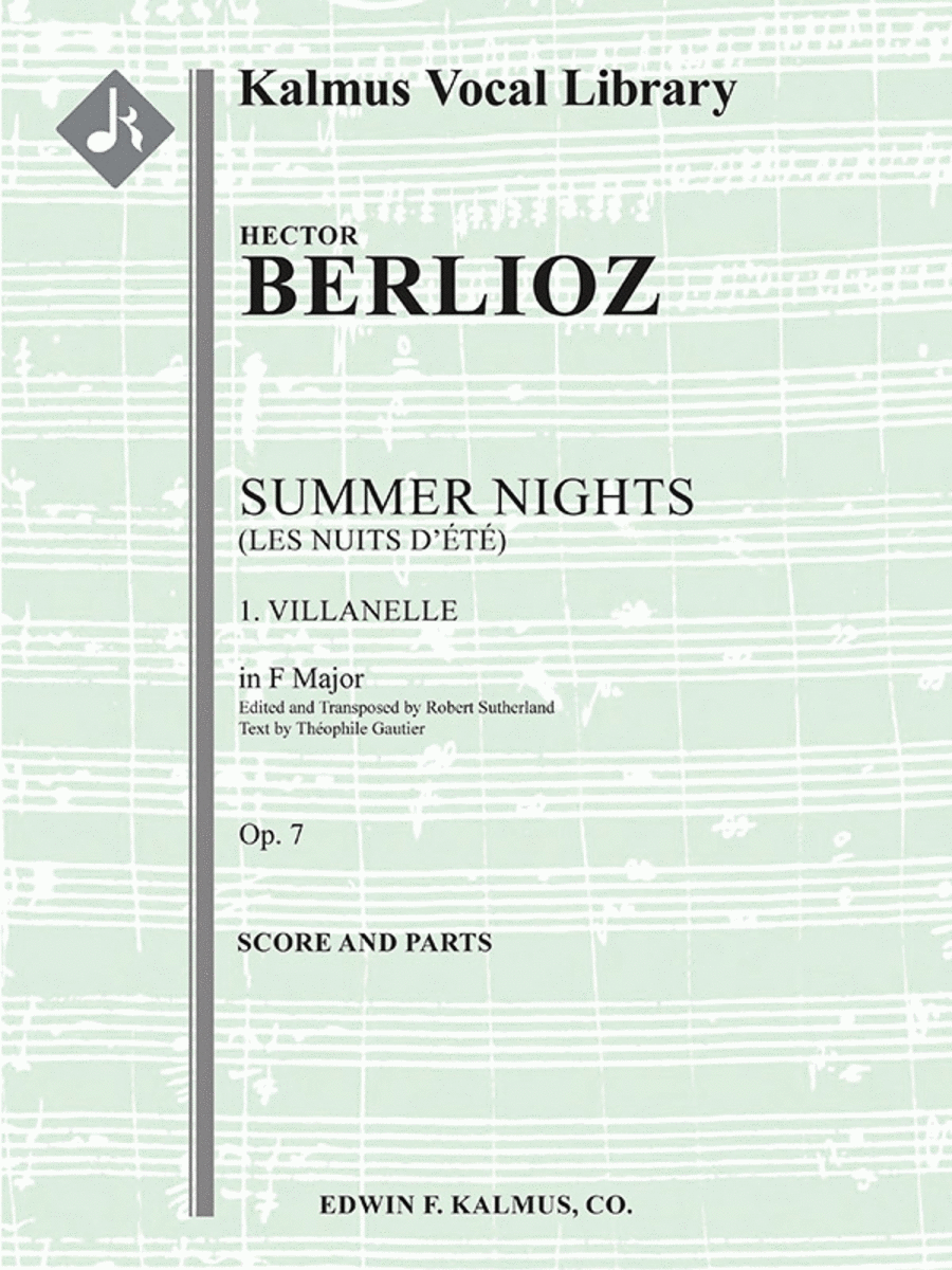 Summer Nights, Op. 7 (Les nuits d'ete): 1. Villanelle (transposed in F) Chamber Orchestra scores gallery preview page 1