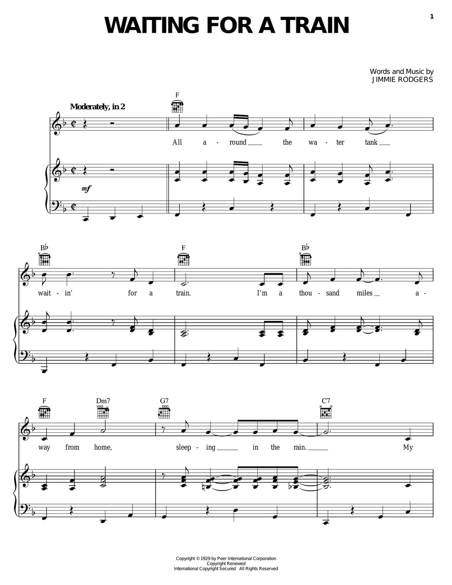 Waiting For A Train Guitar scores gallery preview page 1