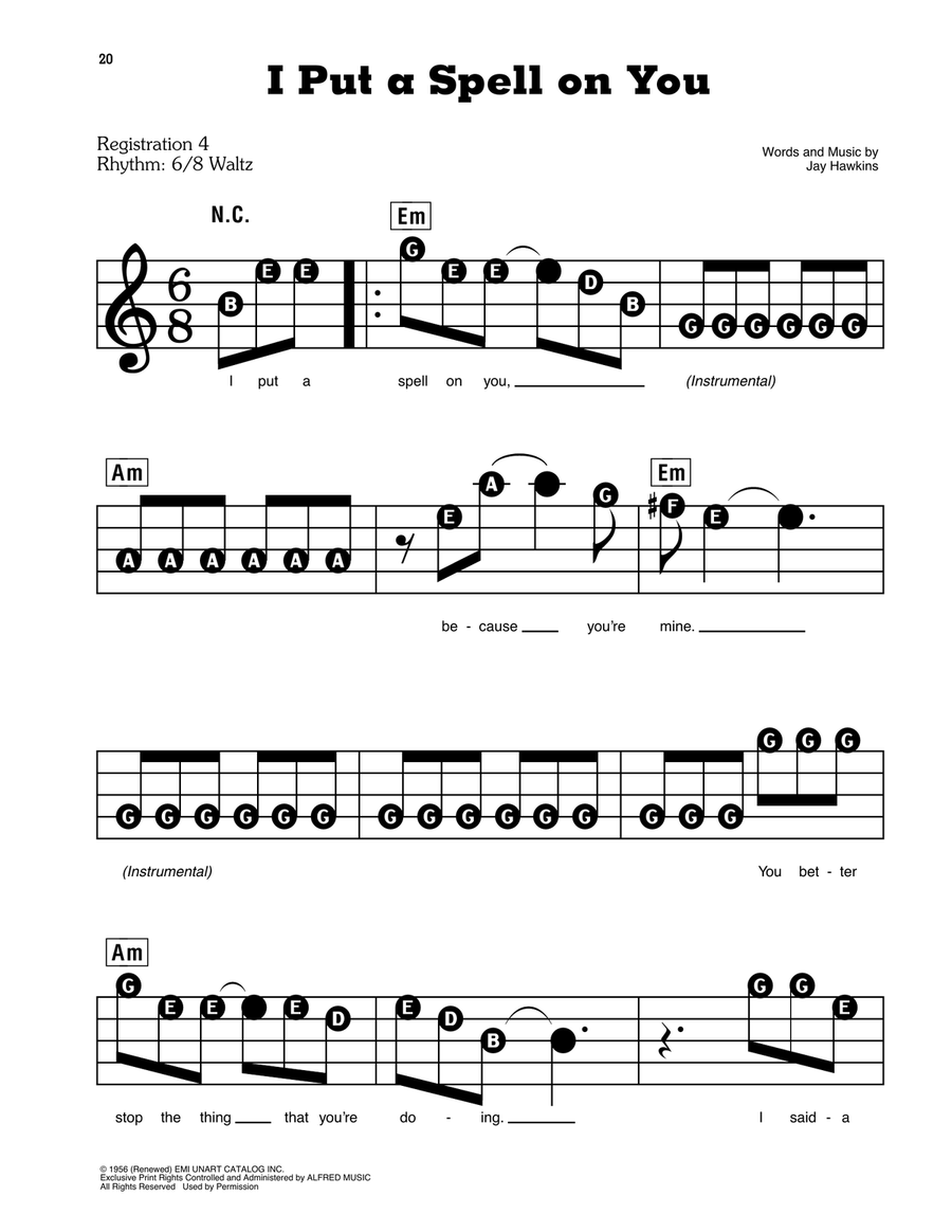 I Put A Spell On You I Put A Spell On You Electronic Keyboard scores gallery preview page 1