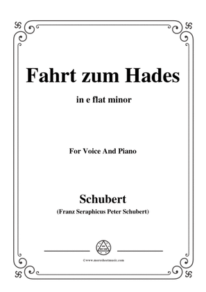 Schubert-Fahrt zum Hades,in e flat minor,D.526,for Voice and Piano