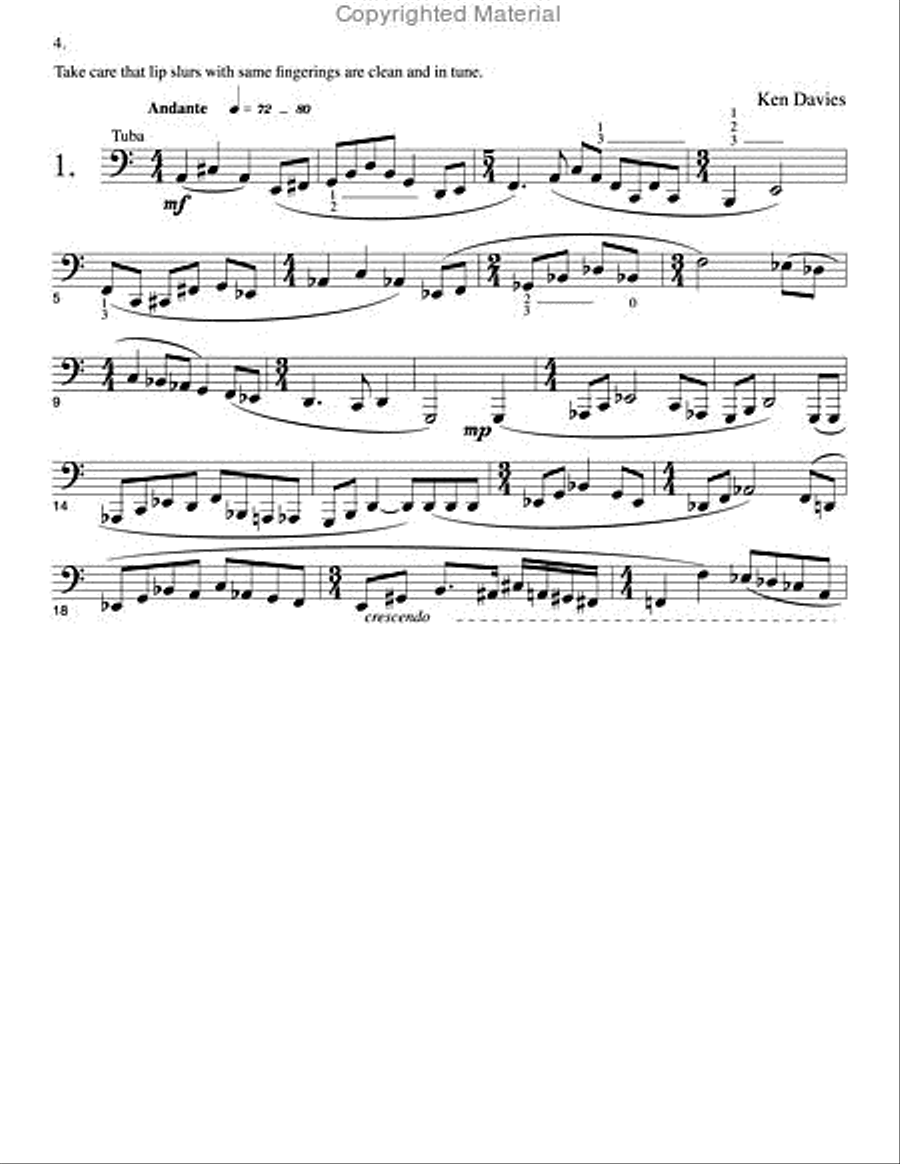 16 Changing Meter Pieces for Tuba and/or Euphonium (Baritone) Baritone Horn scores gallery preview page 3