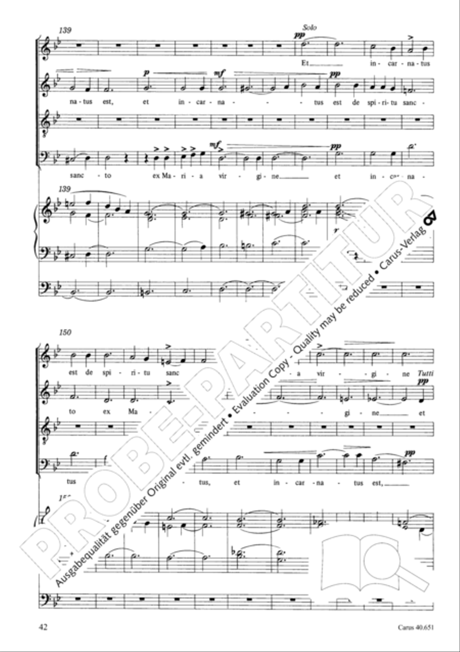 Mass in D Major (Missa in D) 4-Part scores gallery preview page 51