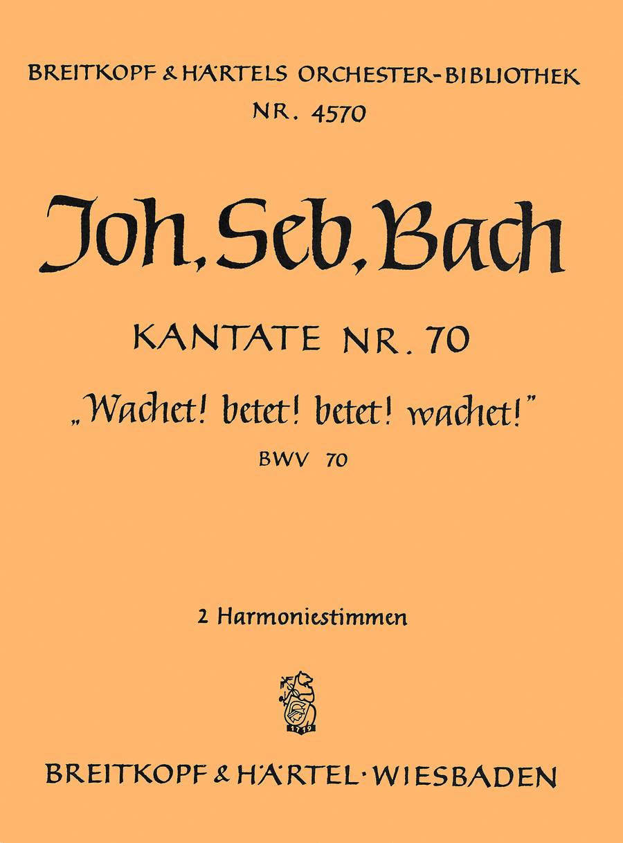 Cantata BWV 70 “Watch ye! pray ye! pray ye! watch ye!” 4-Part scores gallery preview page 1