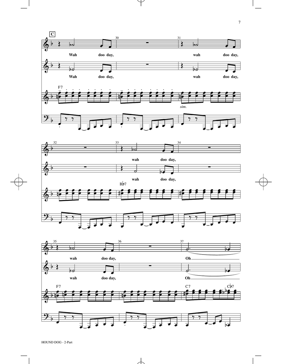 Hound Dog (arr. Kirby Shaw) 2-Part scores gallery preview page 5