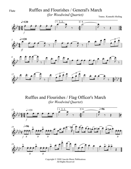 The General’s & Flag Officer’s Marches (for Woodwind Quartet) image number null