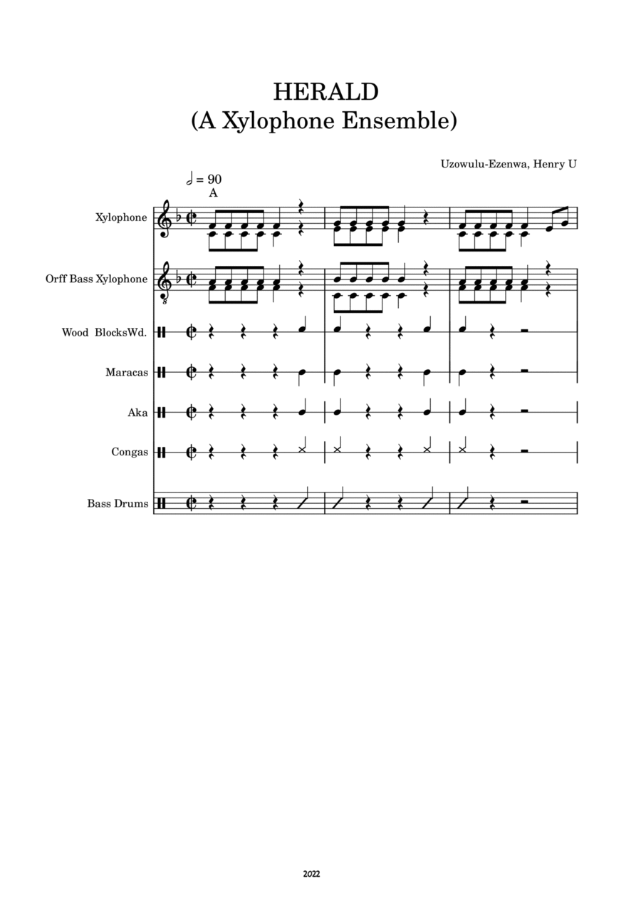 Herald (A Xylophone Ensemble) Full Orchestra scores gallery preview page 1