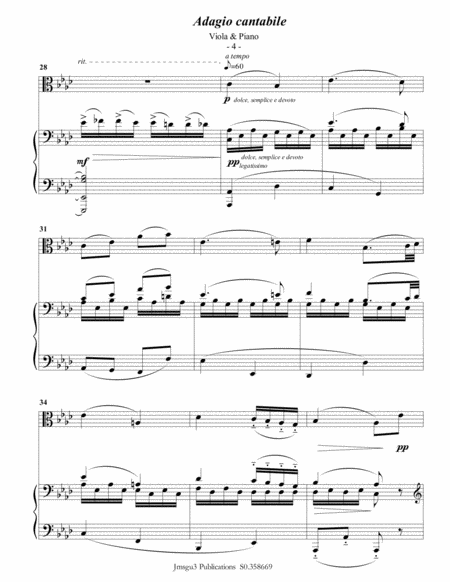 Beethoven: Adagio from Sonata Pathetique for Viola & Piano image number null