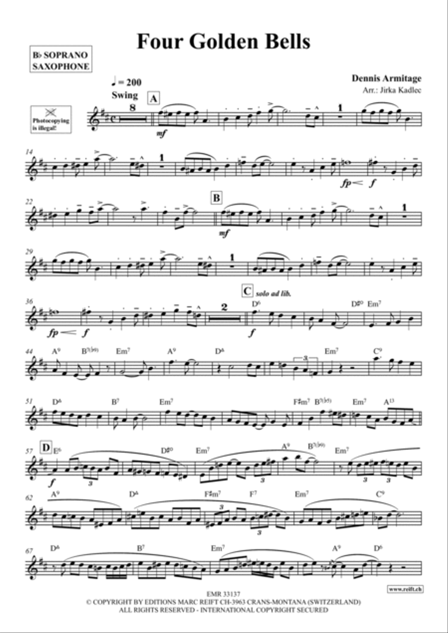 Four Golden Bells Soprano Saxophone scores gallery preview page 2