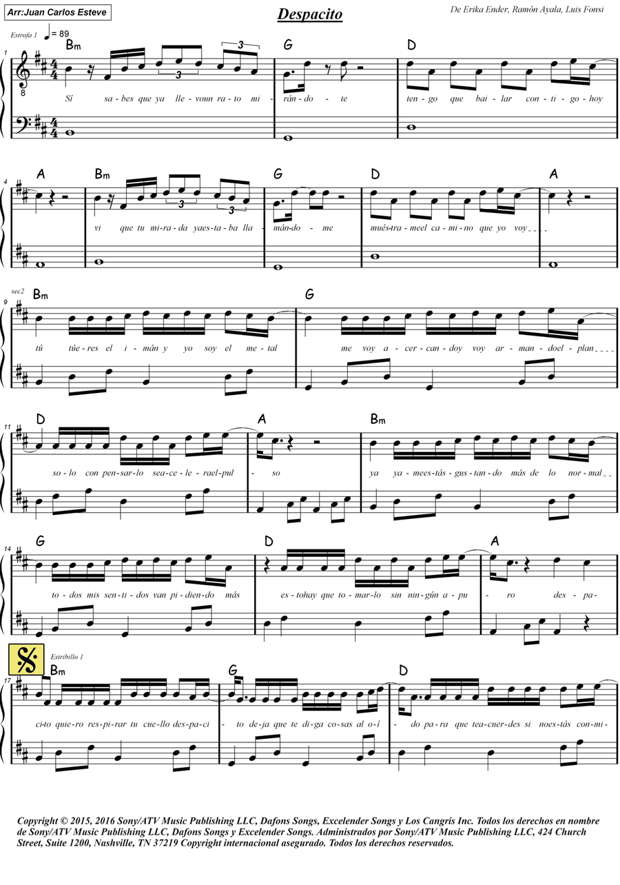 Despacito Accordion scores gallery preview page 1