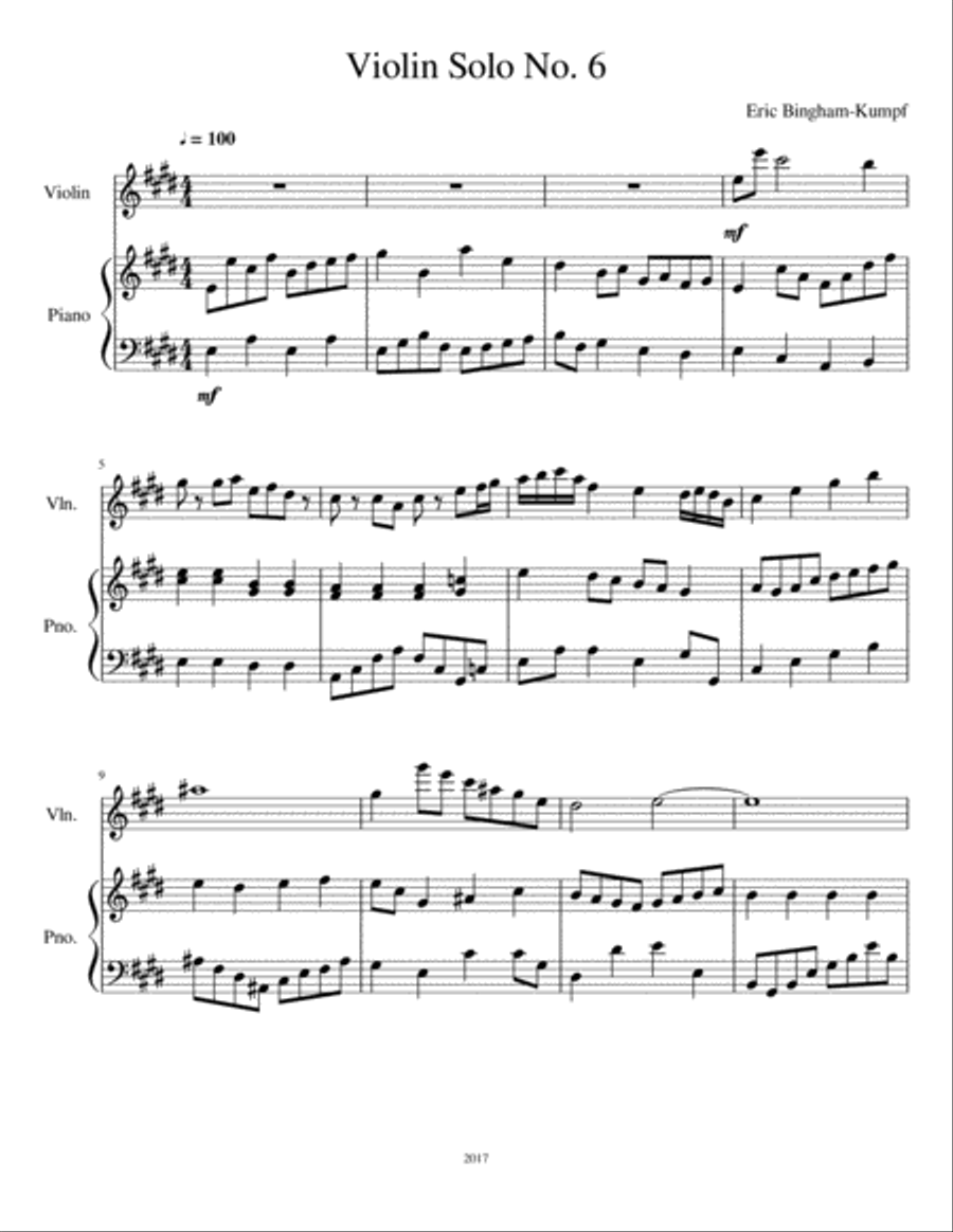 Violin Solo No. 6 Violin Solo scores gallery preview page 1