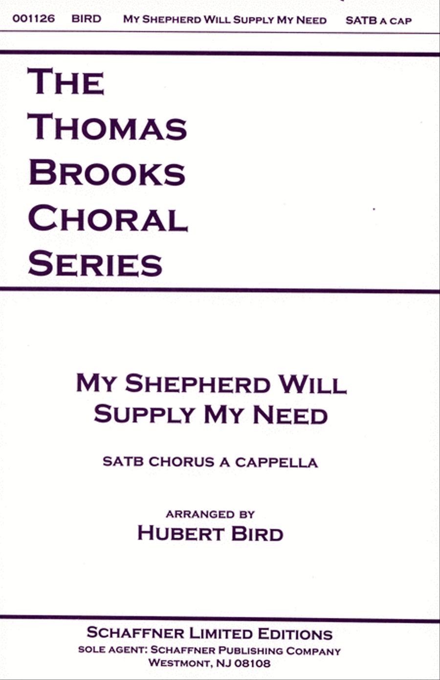 My Shepherd Will Supply My Need 4-Part scores gallery preview page 1
