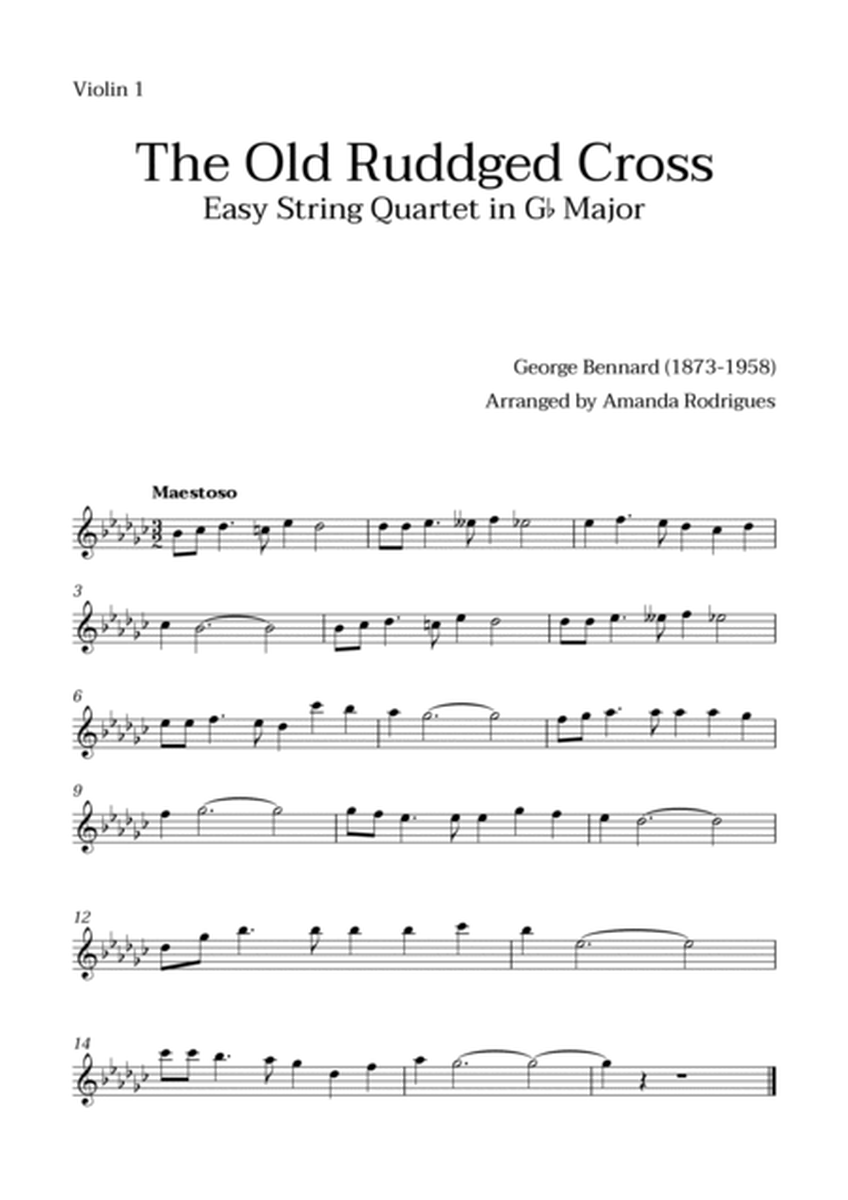 The Old Rugged Cross in Gb Major - Easy String Quartet image number null