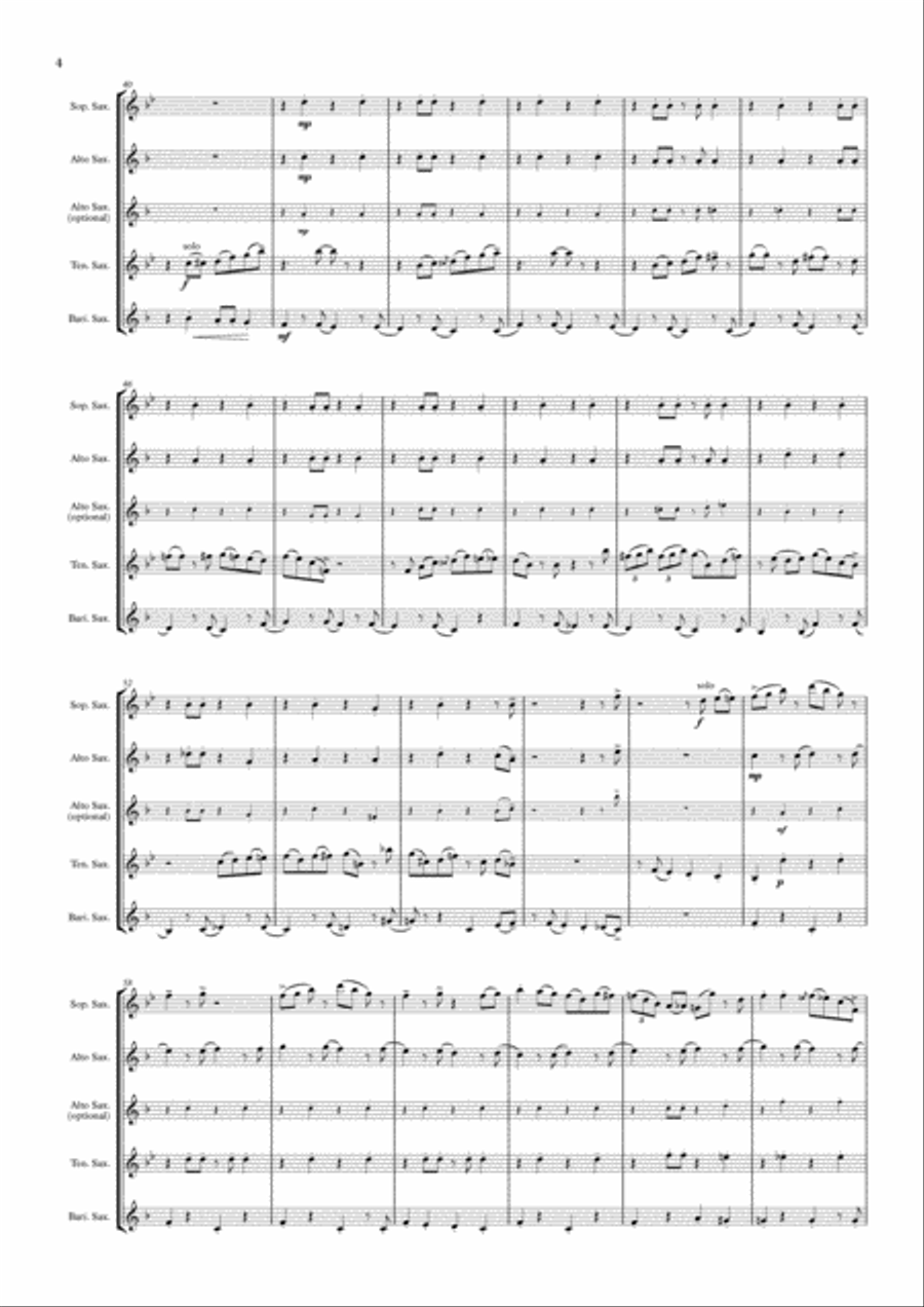 When The Saints Go Marching In (Saxophone Quartet / Quintet) - Score image number null