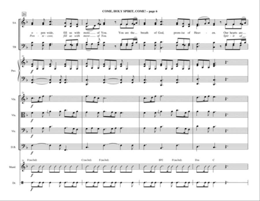 Come, Holy Spirit, Come! - Full Score Choir scores gallery preview page 6