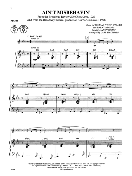 Broadway By Special Arrangement - Piano Accompaniment