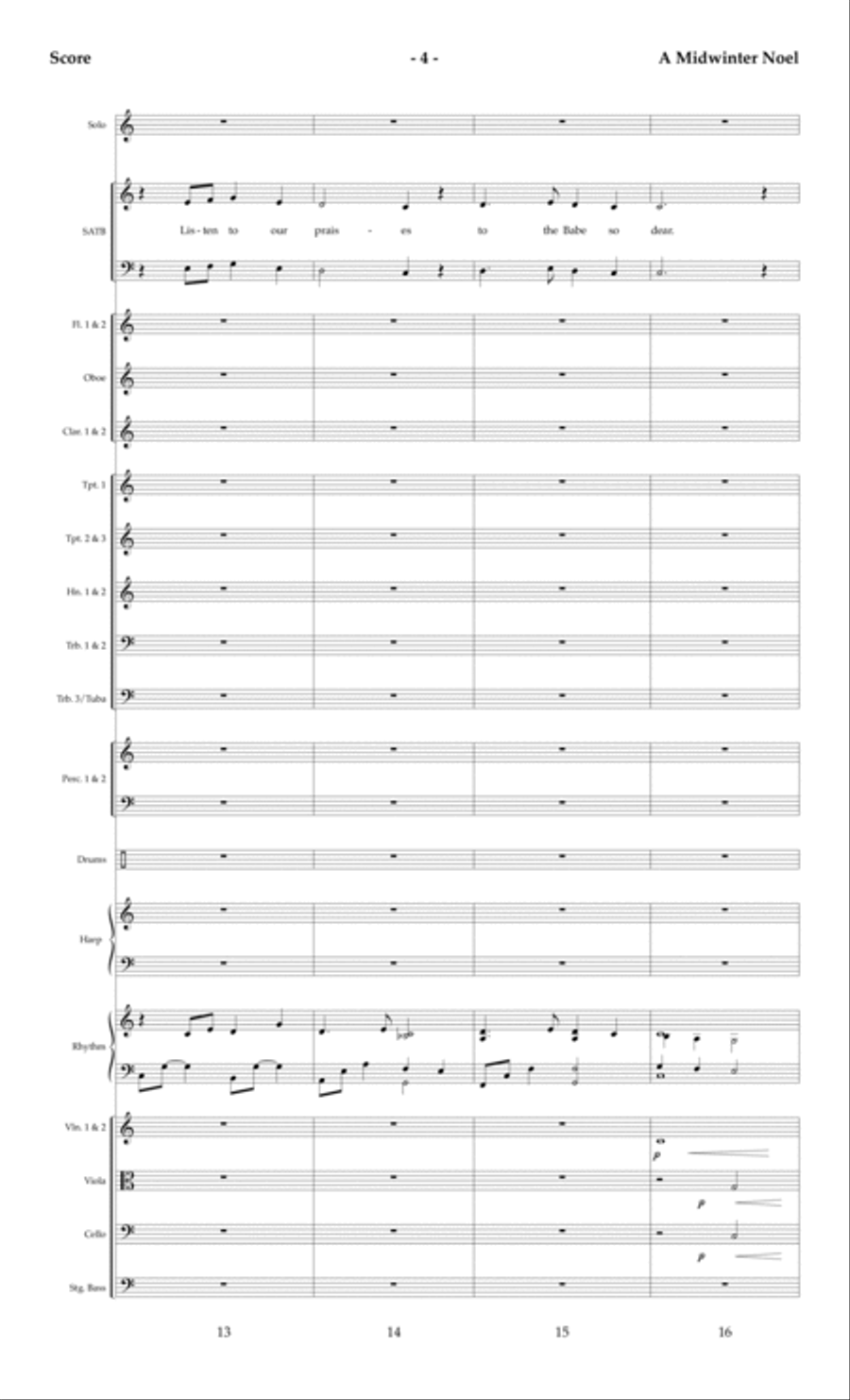 A Midwinter Noel - Orchestral Score and Parts Choir scores gallery preview page 7