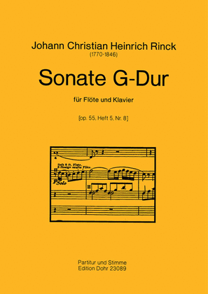 Book cover for Sonate Nr. 8 G-Dur op. 55,5 (für Flöte und Klavier)