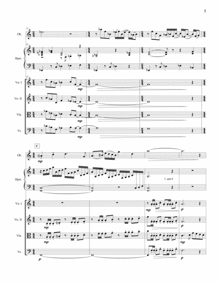 Petit concert en sextuor for oboe, harpsichord and string quartet image number null