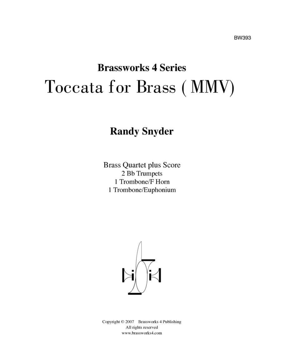 Toccata for Brass (MMV) Brass Quartet scores gallery preview page 1
