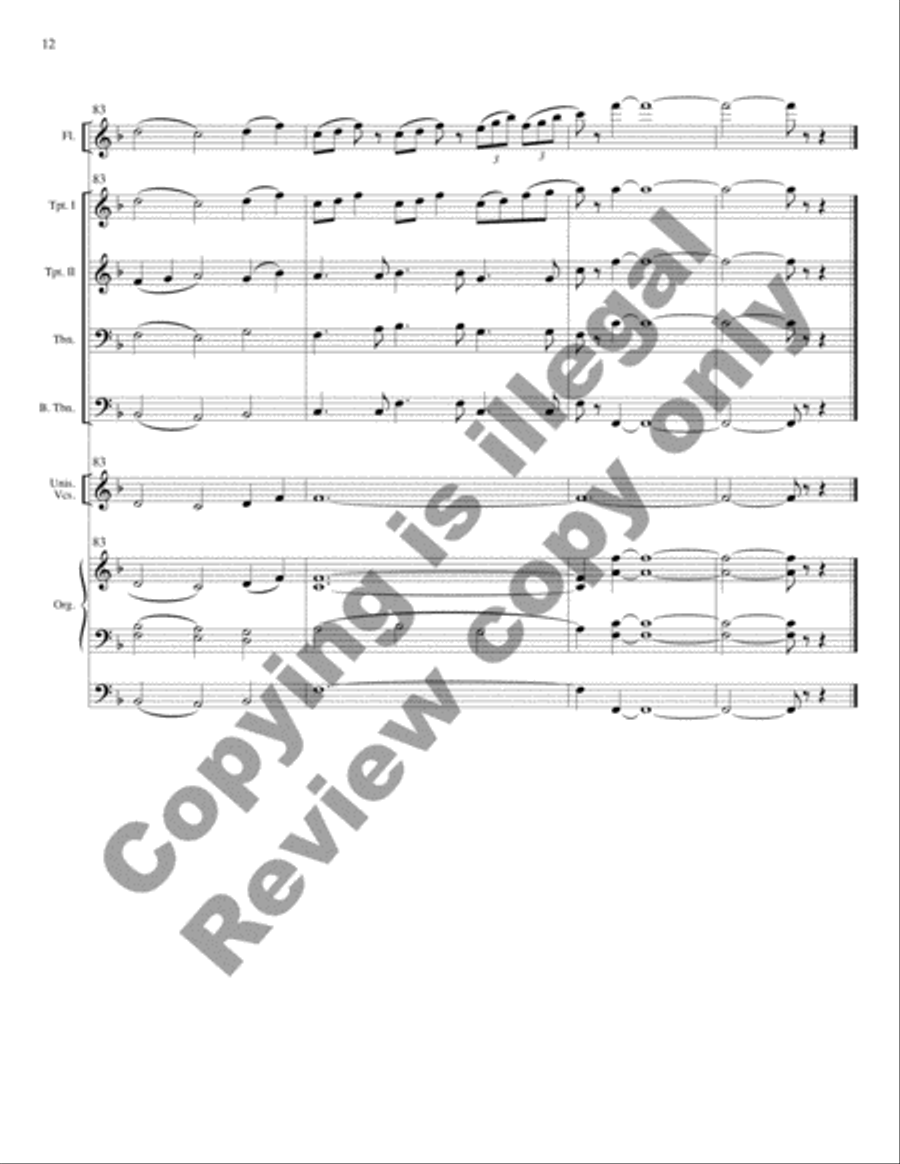 A Festive Hymn Setting on Beach Spring Unison Choir scores gallery preview page 15