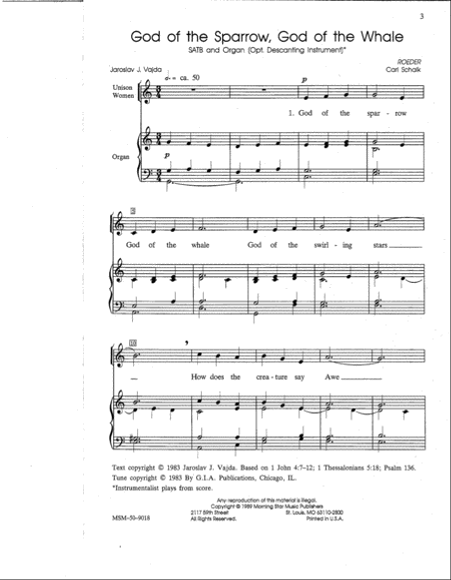 God of the Sparrow, God of the Whale 4-Part scores gallery preview page 2