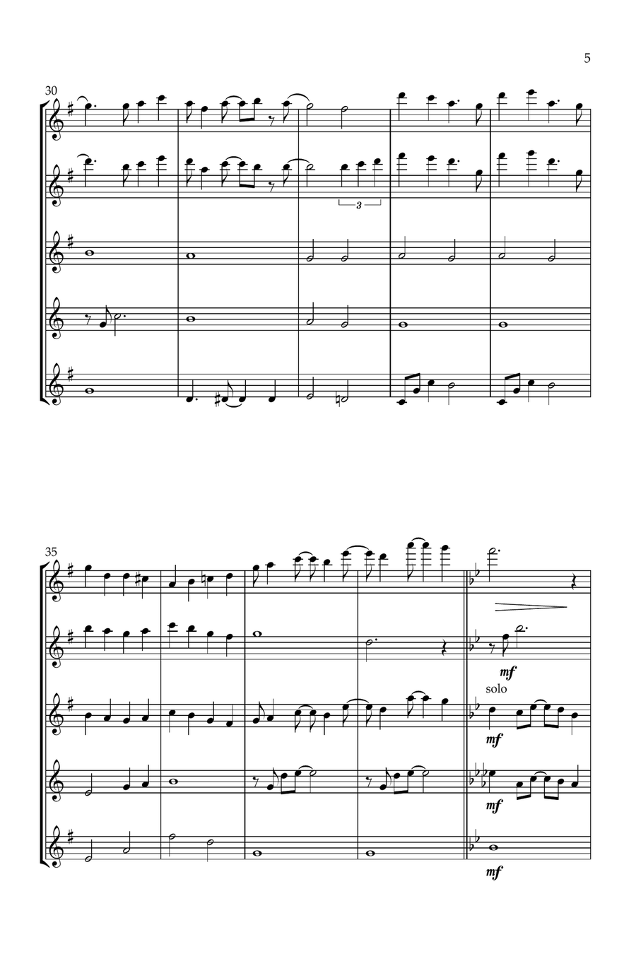 A Whole New World Woodwind Quintet scores gallery preview page 5