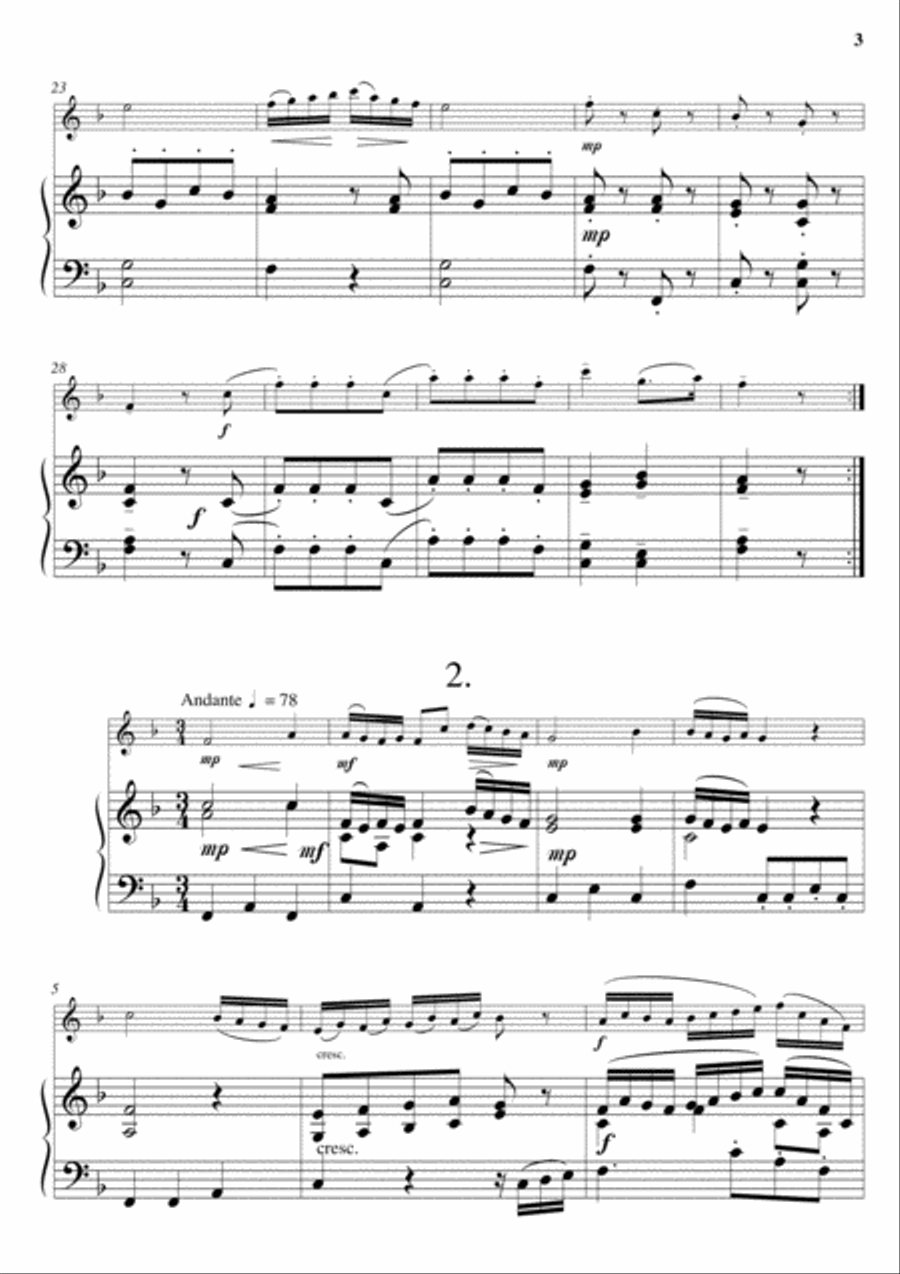 A Mozart Suite (for Flute and Piano) Woodwind Duet scores gallery preview page 2