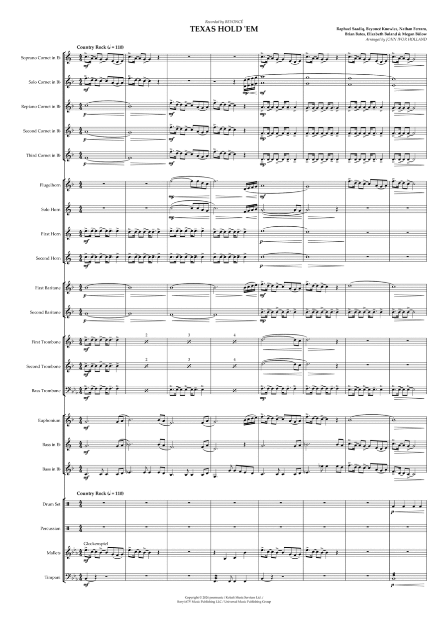 Texas Hold 'em Brass Band scores gallery preview page 1