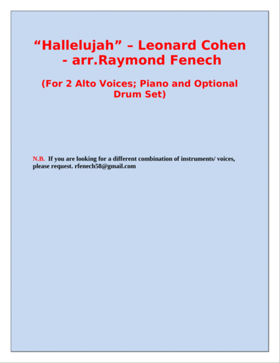 Hallelujah Alto Voice scores gallery preview page 3