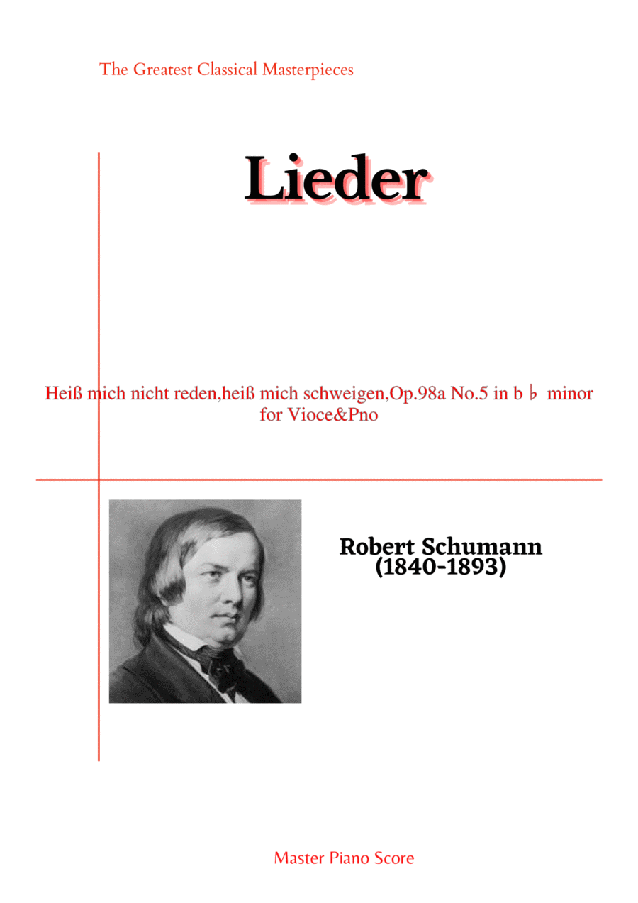 Schumann-Heiß mich nicht reden,heiß mich schweigen,Op.98a No.5 in b♭ minor Voice scores gallery preview page 1