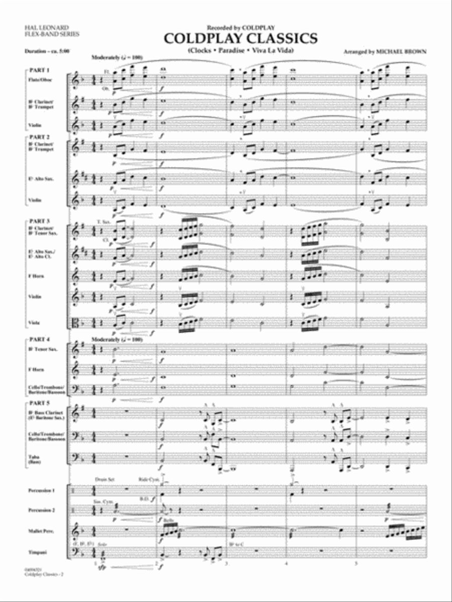 Coldplay Classics Concert Band scores gallery preview page 3