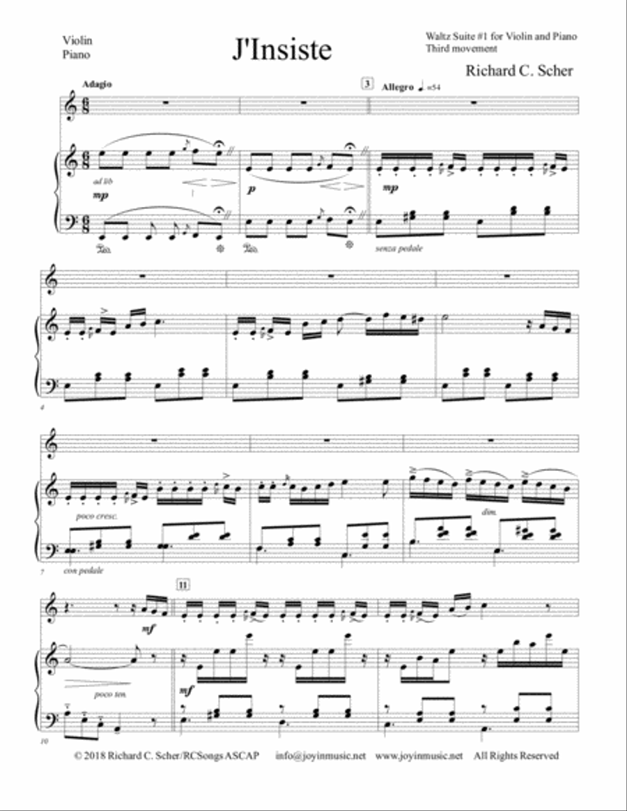 J'Insiste String Duet scores gallery preview page 1