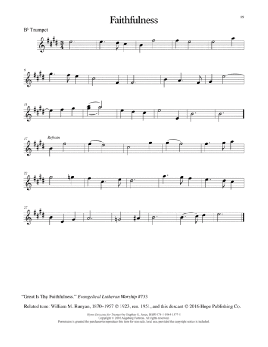 Hymn Descants for Trumpet C Trumpet scores gallery preview page 90