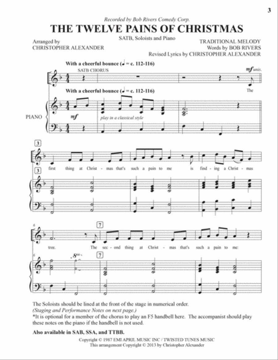 The Twelve Pains Of Christmas 4-Part scores gallery preview page 3