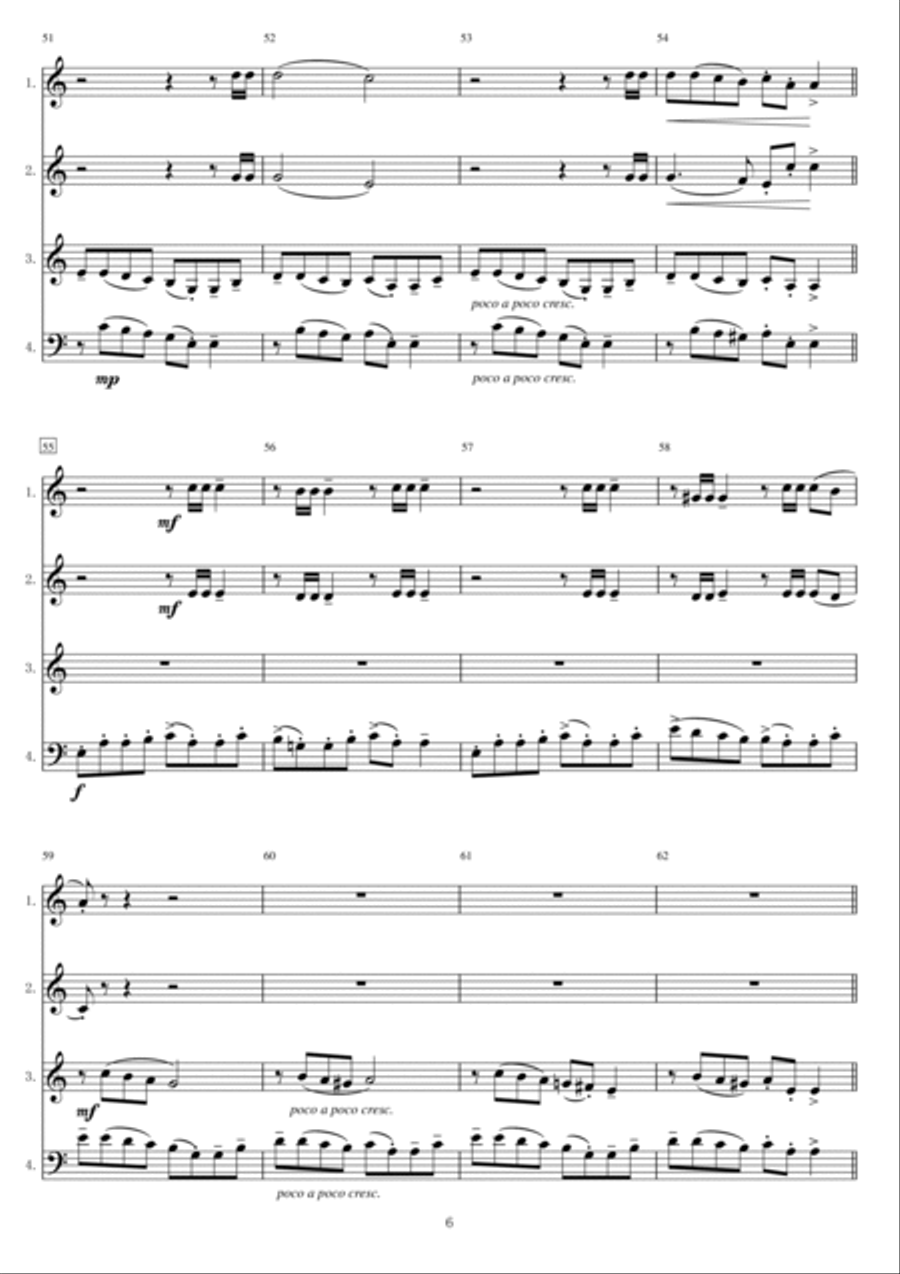 [Horn Quartet] Two Folksongs of Finland Brass Ensemble scores gallery preview page 6
