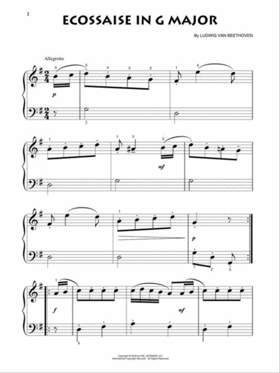 Beethoven for Beginning Piano Solo Piano Solo scores gallery preview page 4