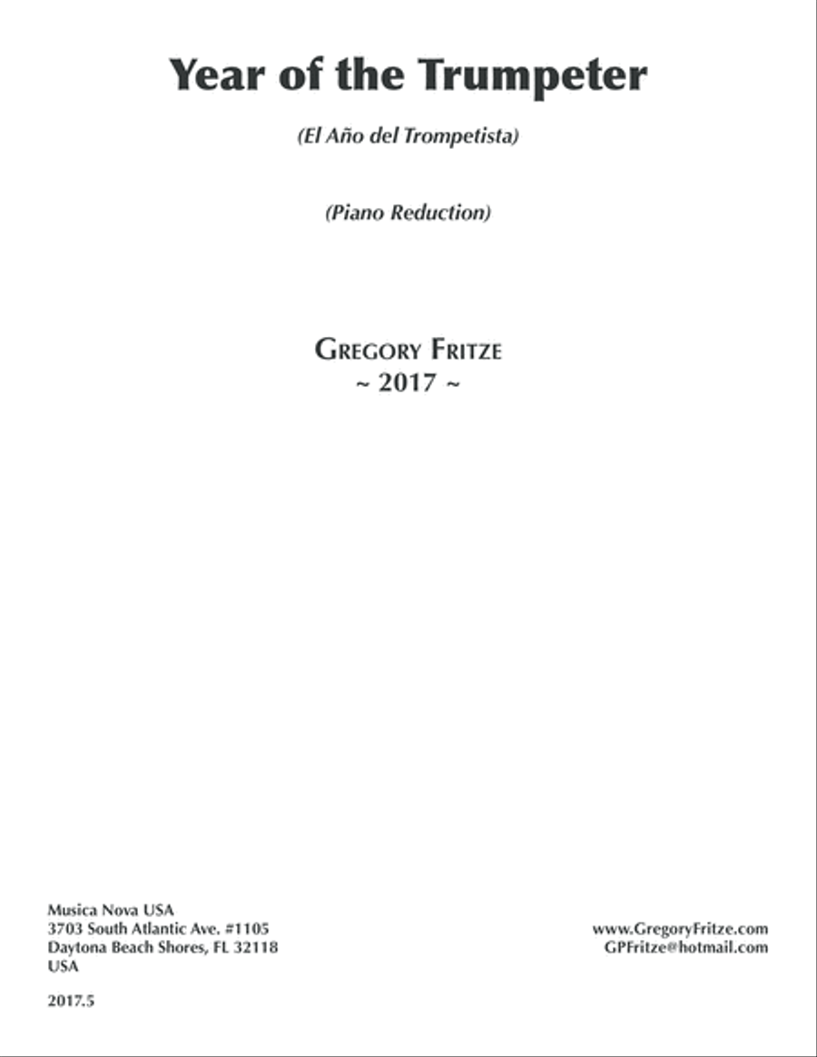 The Year of the Trumpeter (piano reduction) Trumpet Solo scores gallery preview page 3