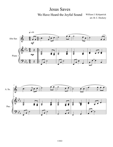 Jesus Saves (We Have Heard the Joyful Sound) Alto Sax Solo with Piano image number null