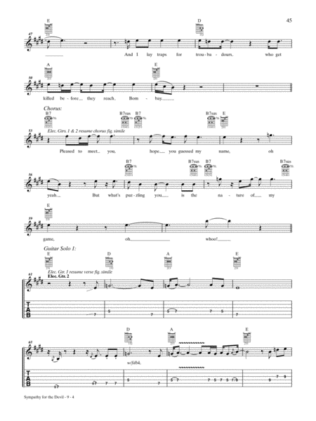 The Spider and the Fly" Sheet Music by The Rolling Stones for