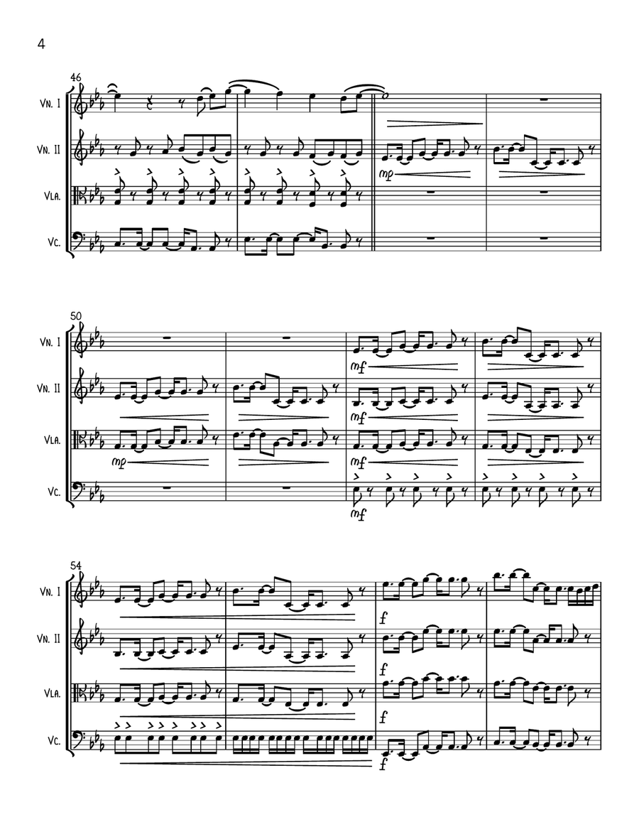 Give Me Everything (Tonight) String Quartet scores gallery preview page 4