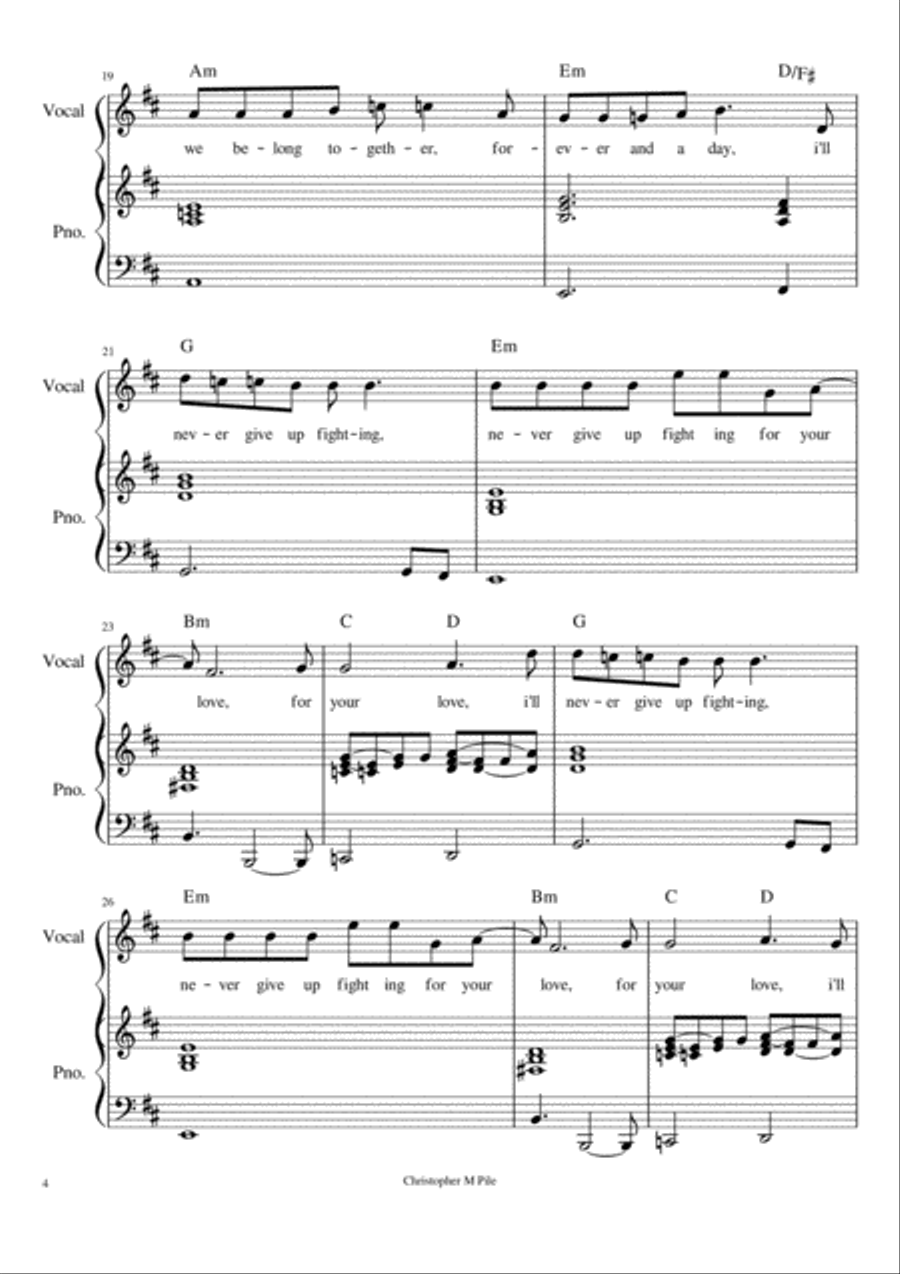 I Don't Know What To Say To Him Voice scores gallery preview page 4